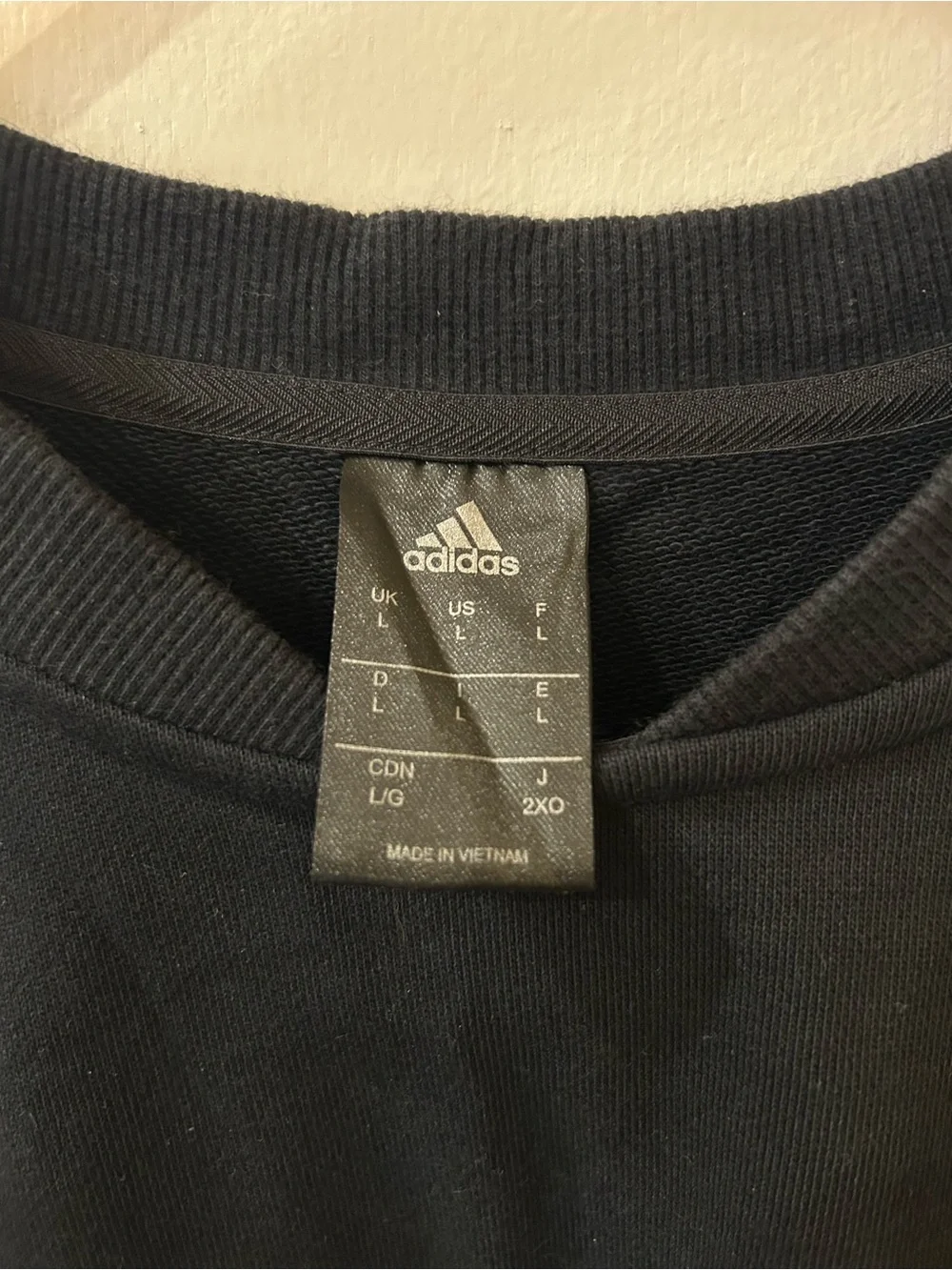 adidas Black Long-Sleeve Crew with Subtle Logo